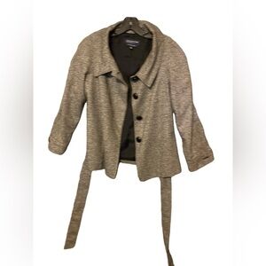 Jones New York Signature Womens Sz 10 Wool Lana  Blend Belted Blazer Jacket Sz2P